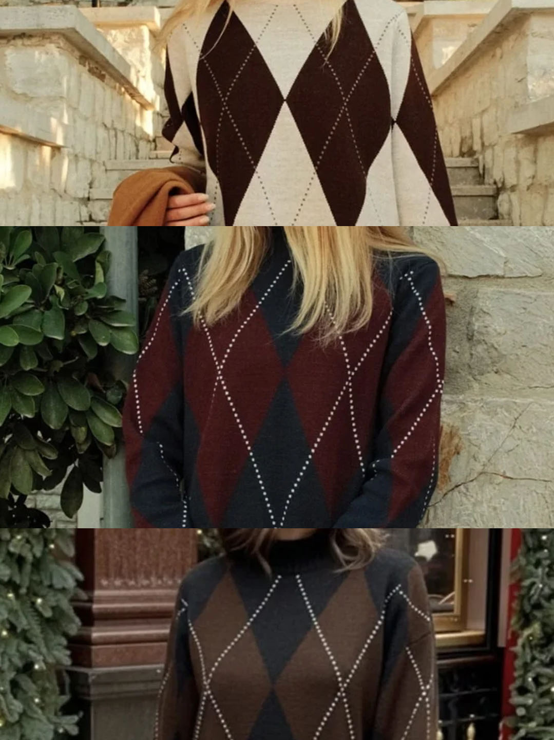 Salaş Hakim Yaka Baklava Desen Kadın Kazak-Tunik